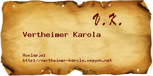 Vertheimer Karola névjegykártya